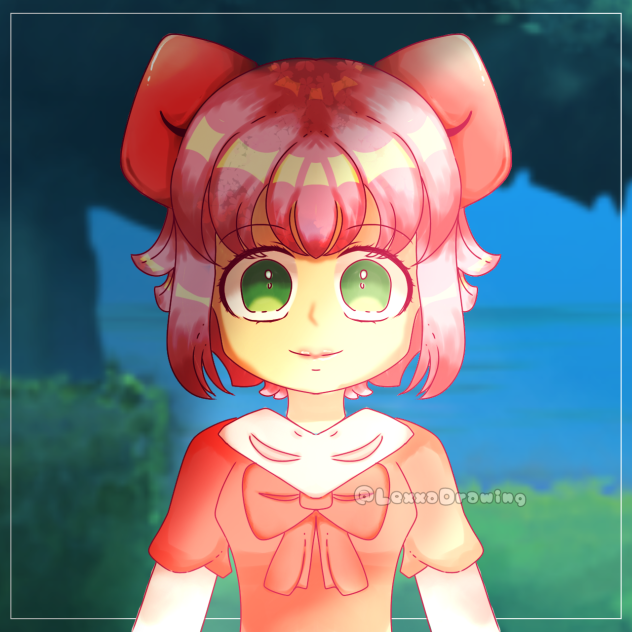 A Little Girls With a Straw hair