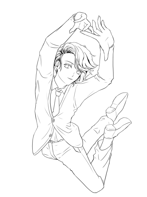ちょっと跳んでみました  線画