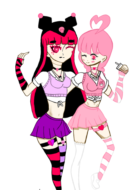 My Melody and kuromi 🐰💜🖤💖🤍