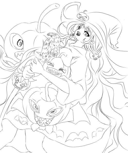 ハロウィン🎃　線画