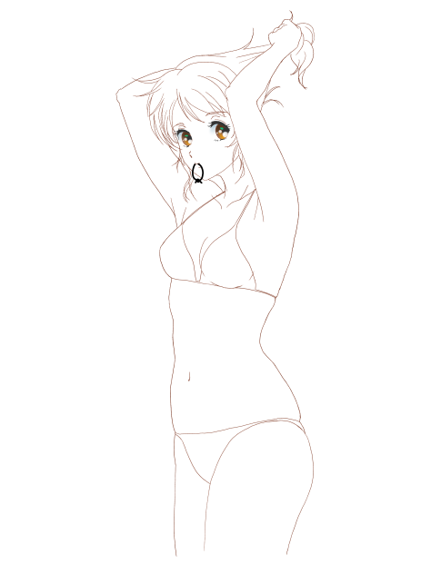 ポニテ中❤️ -線画Ver.- reboot