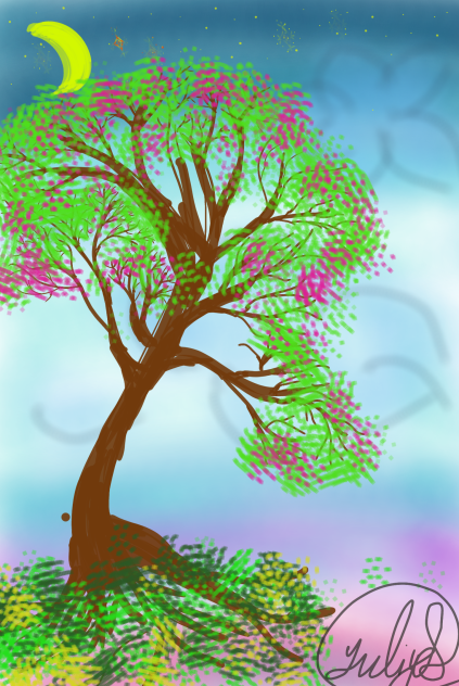 cute sun set and cloud, sci-fi