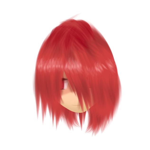 Head with red hair
