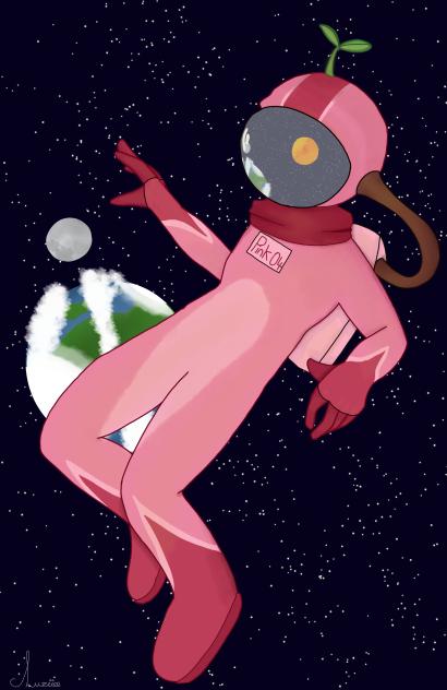 Pink Amongus crewmate