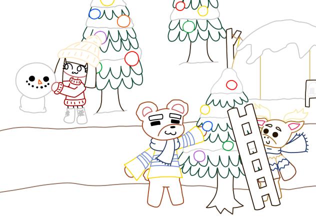 WINTER ACNH FANART OUTLINE (WIP)