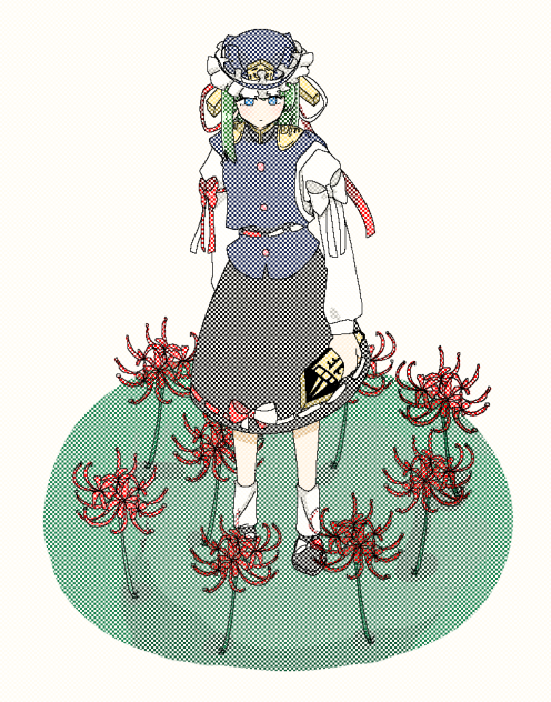 彼岸花の上で