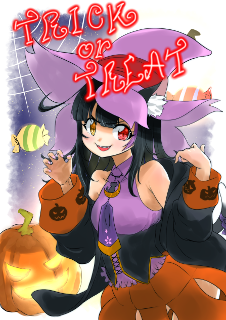 新人V tuberの「黒月夜桜」ちゃんのハロウィンver