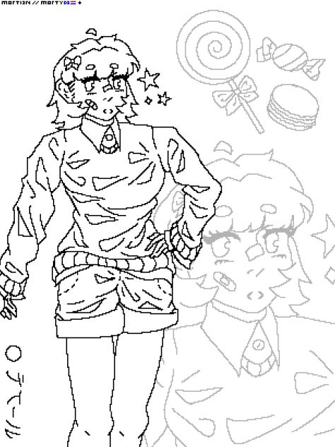 Tīru pixel art WIP 🇯🇵