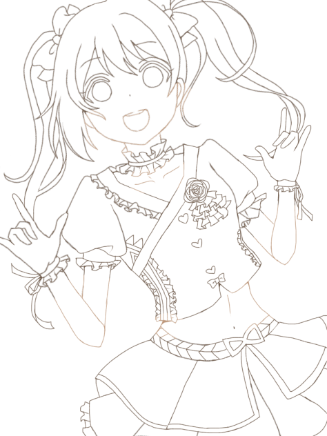 テケさんの絵を線画にさせていただきました