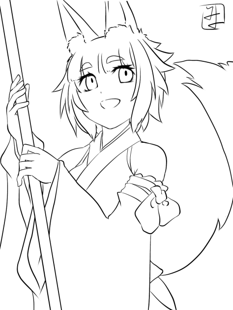 お稲荷さま　ぬり絵4