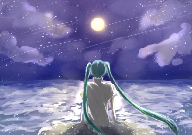 月夜の海