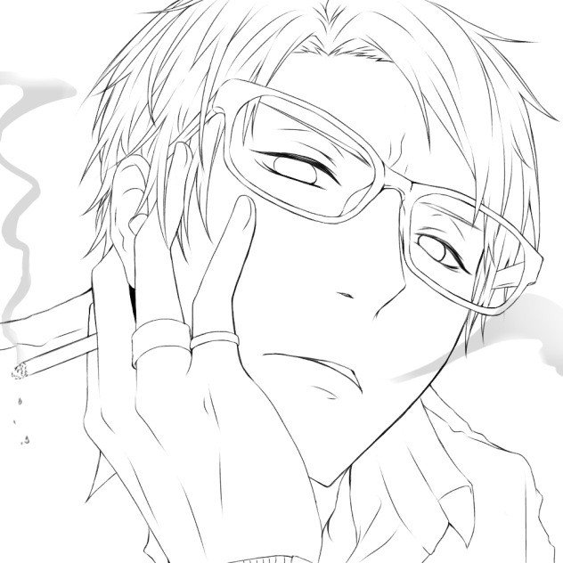 喫煙者［線画］