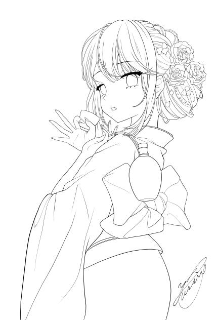 あけおめ2024（線画）