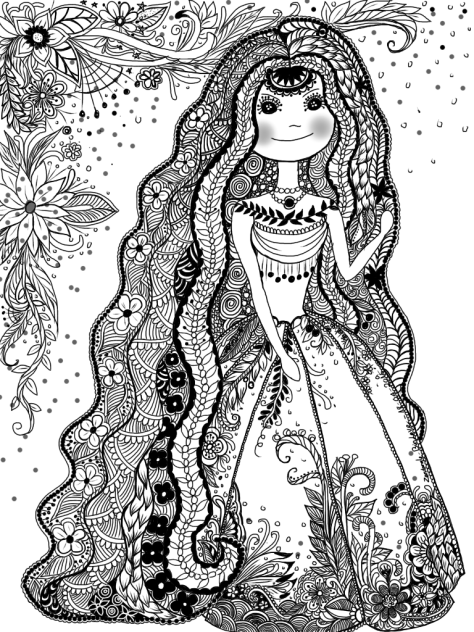 Zentangle art - Drawing zentangle girl