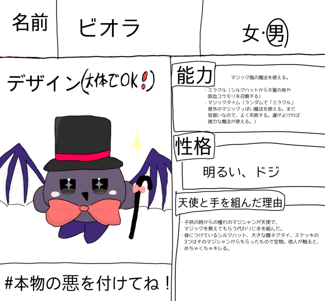 敵キャラ募集のです