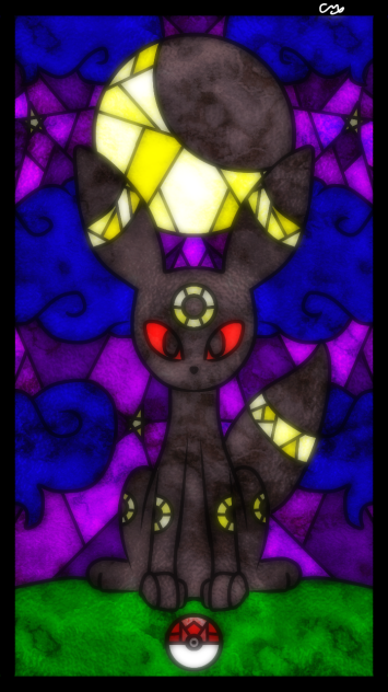 umbreon pokemon stained glass