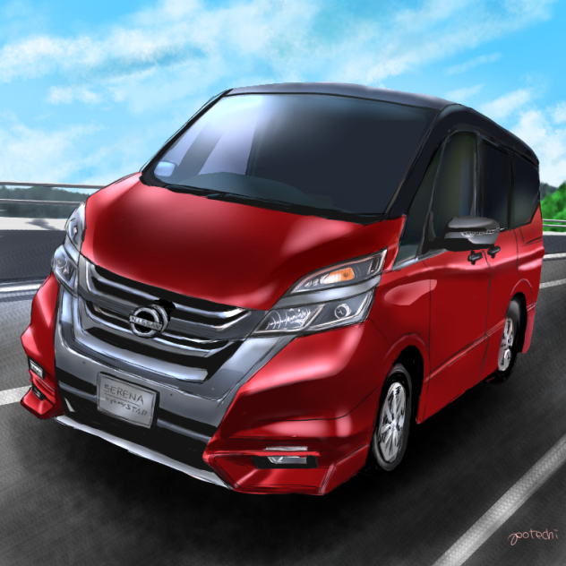 日産(セレナ)模写