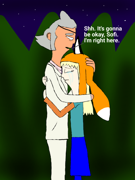 Calvin hugged his adopted daughter