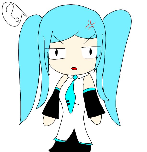 Chibi angry but confused Miku!!!