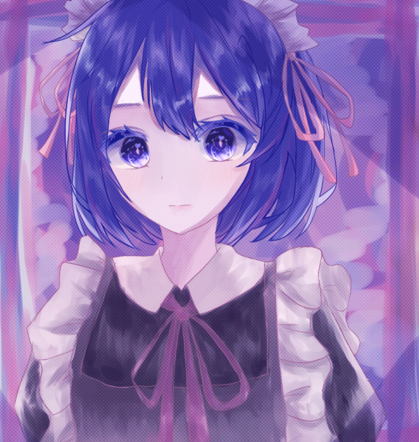 青メイド💜　22