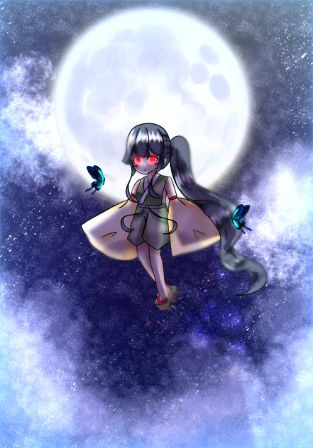 夜空に光る