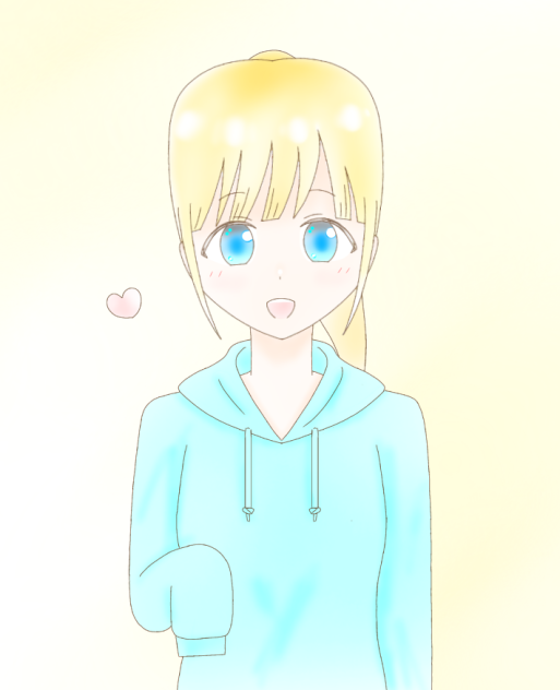 萌え袖×ポニテ