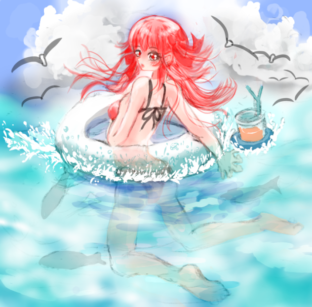 海の日　色ぬり