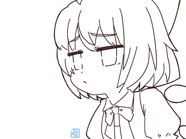 ジト目チルノ　ぬり絵