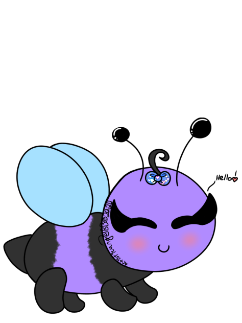 Purple Bumble Bee “Hello! ❤️” -