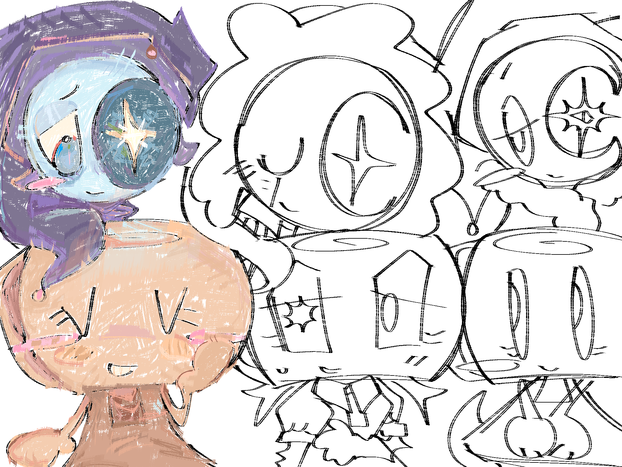 Family draws moonshell DUOlingo WIP 1 - ibisPaint