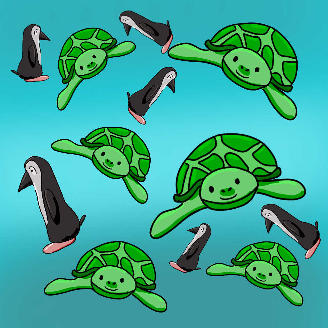 turtles and penguins - ibisPaint