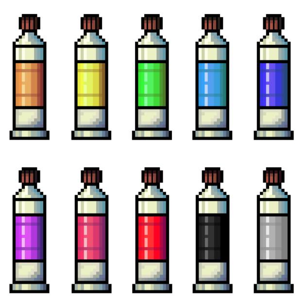 pixel paint tubes