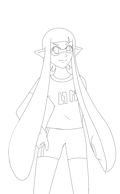 【線画】初代イカガール  スプラトゥーン
