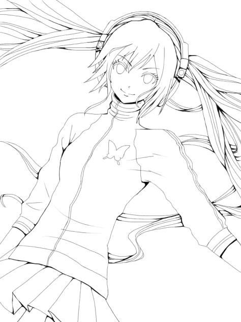 線画(ミク！