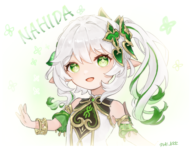クリスタで描いてアイビスで加工したナヒーダ
