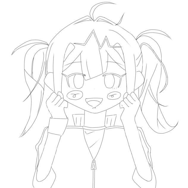 テレパシミクちゃん線画配布