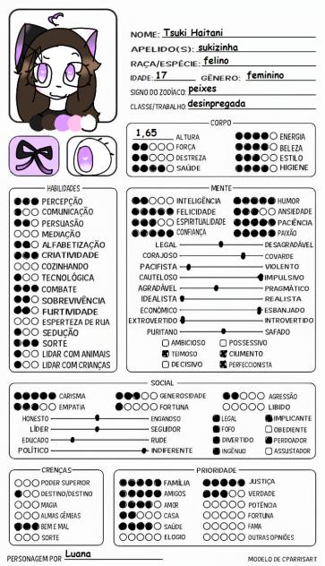 Descrição da minha oc 🐱💜
