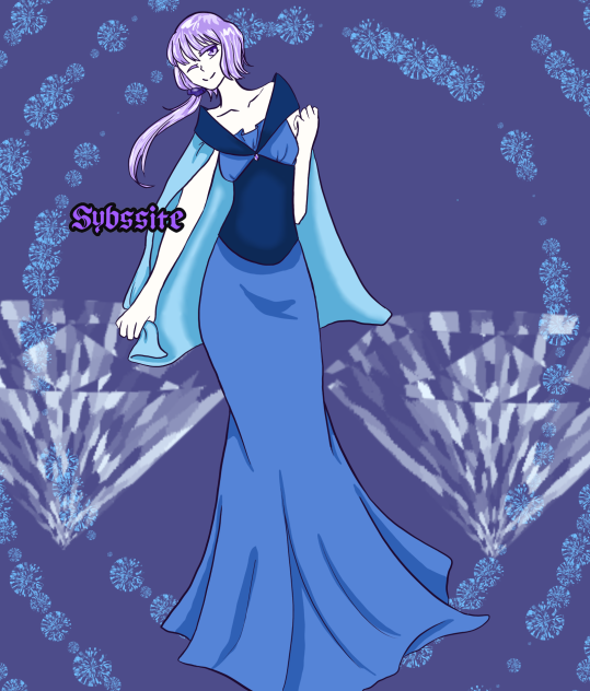 Lilac in an evening dress