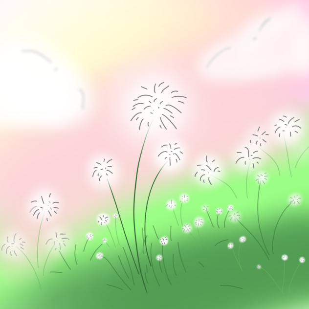 Dandelions fields - ibisPaint