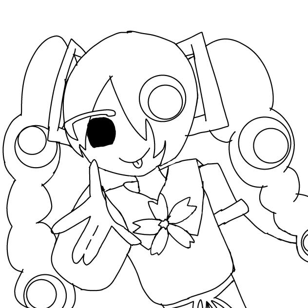 ミャクミャクミク!!!!!の線画です