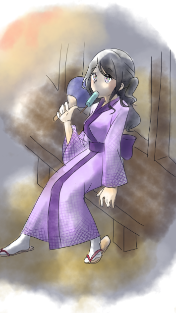 女の子と花火