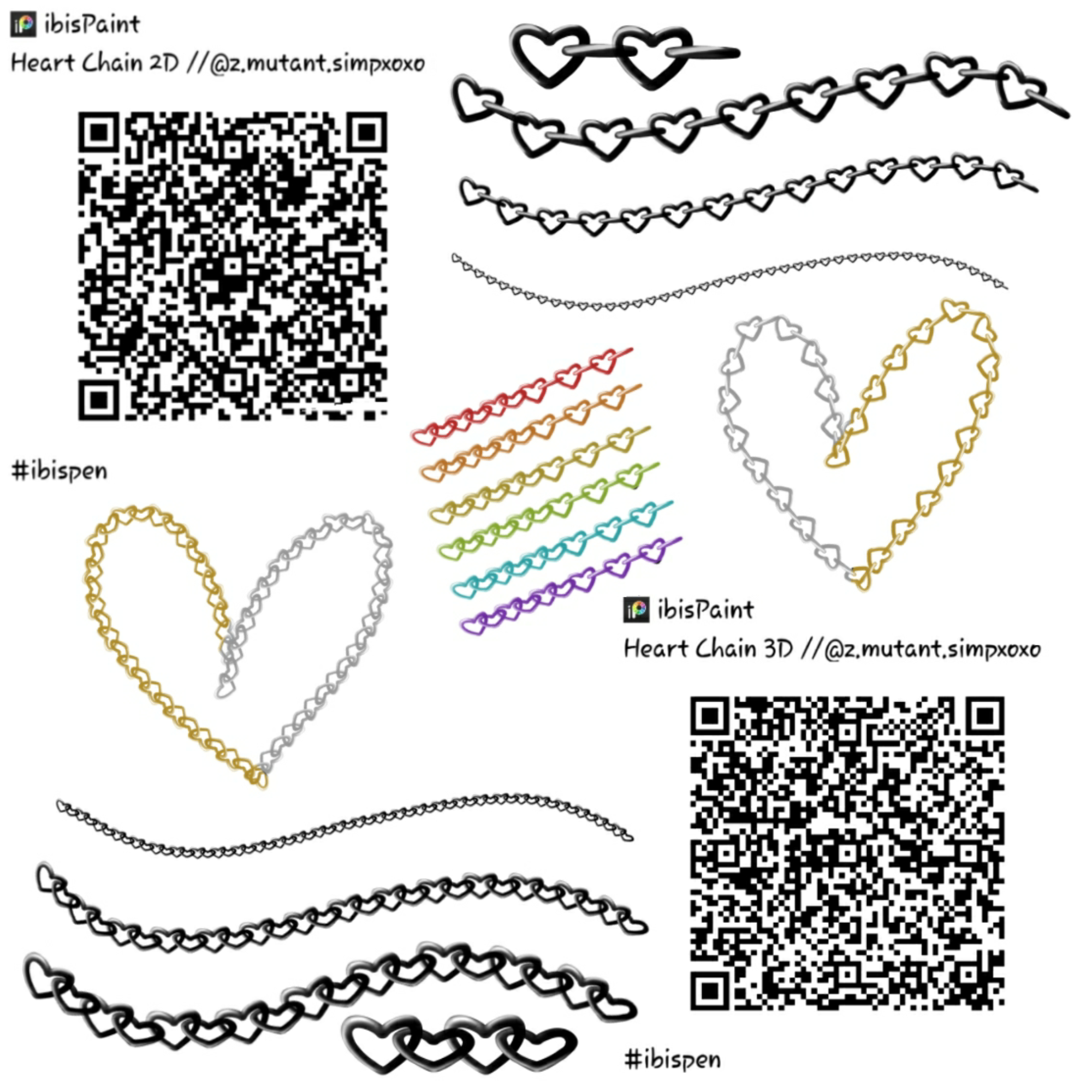 Heart Chain 🖤 Brush QR codes - ibisPaint