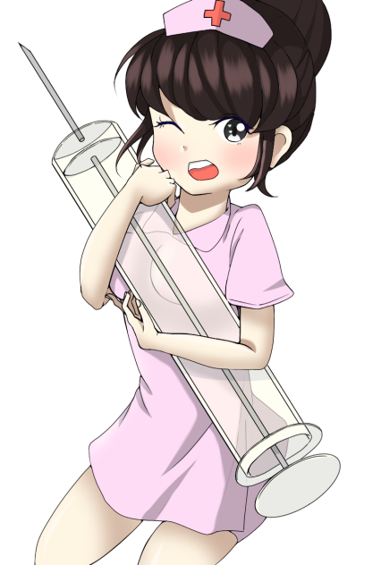 はーい、注射しますよ〜 （線画）