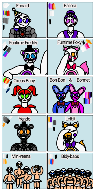 Small sketches. (FNaF Sister Location)