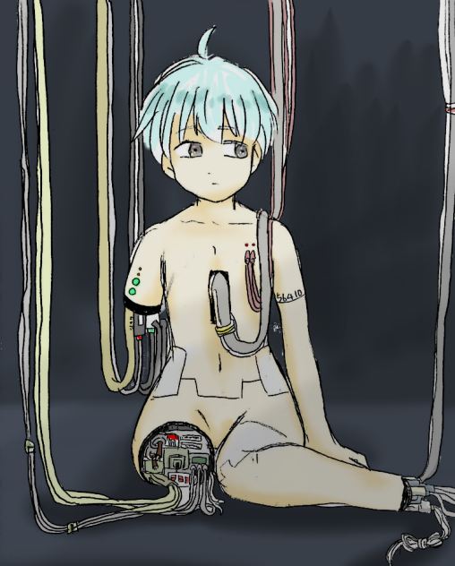 くだを繋がれて生きるサイボーグ男の子
