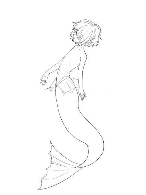 🧜‍♂️🧜‍♀️線画