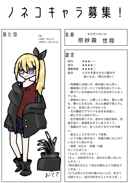 ノネコのキャラぼ！