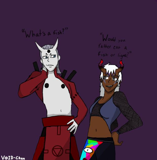 The Evil god and The Chaotic Goddess - ibisPaint
