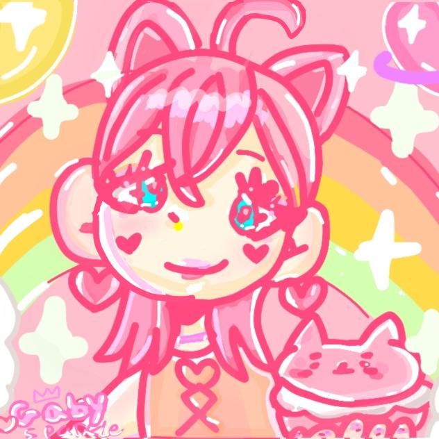 cute girl,  pastel drawing