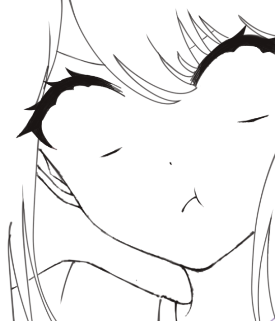 (｀･н･´)の線画